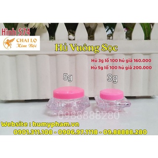 Combo 100 hủ đựng mẫu kem - hủ vuông sọc 3g & 5g