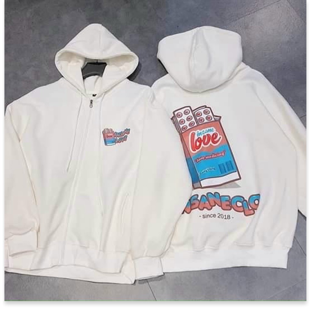 Áo khoác nam nữ form rộng đi học hoodie có dây kéo  XMTT