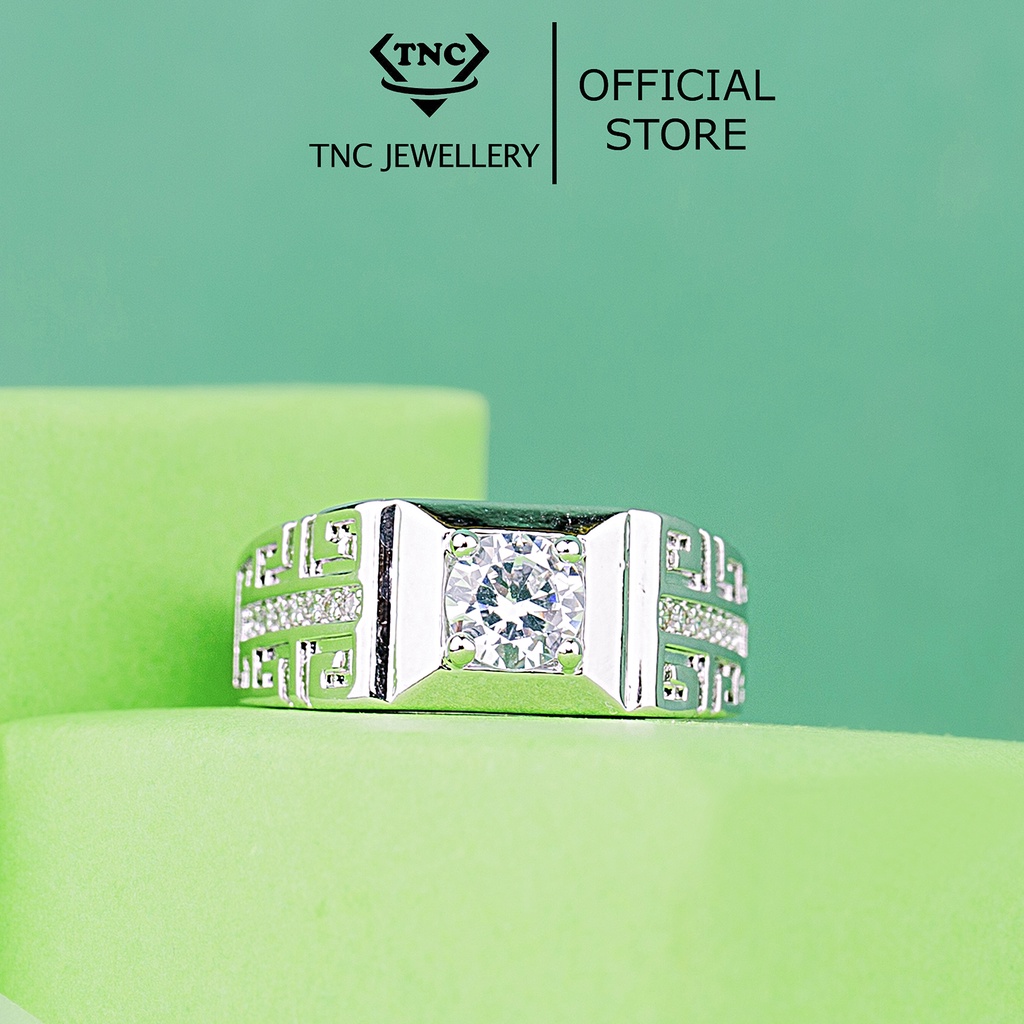Nhẫn Nam Đá Tròn xi bạc 925 Cao Cấp TNC JEWELLERY
