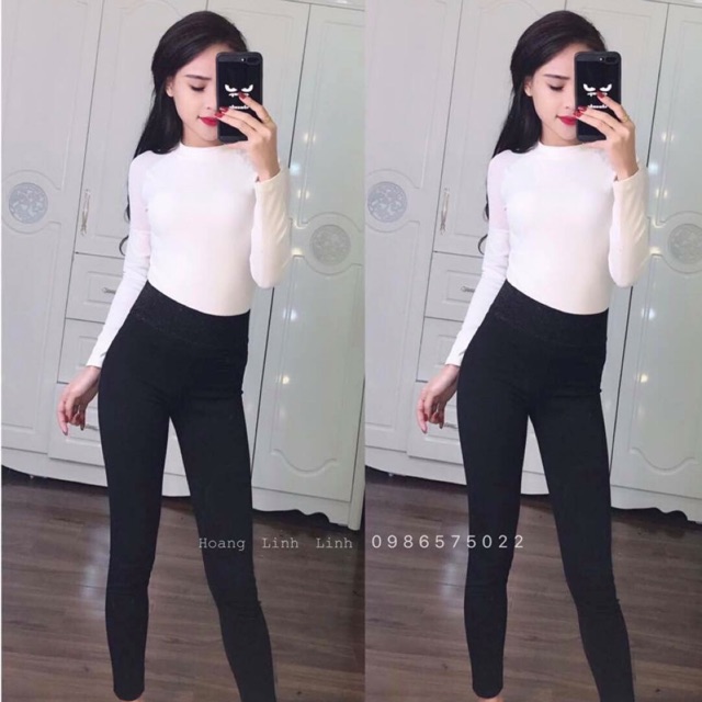 Quần legging cạp nhũ