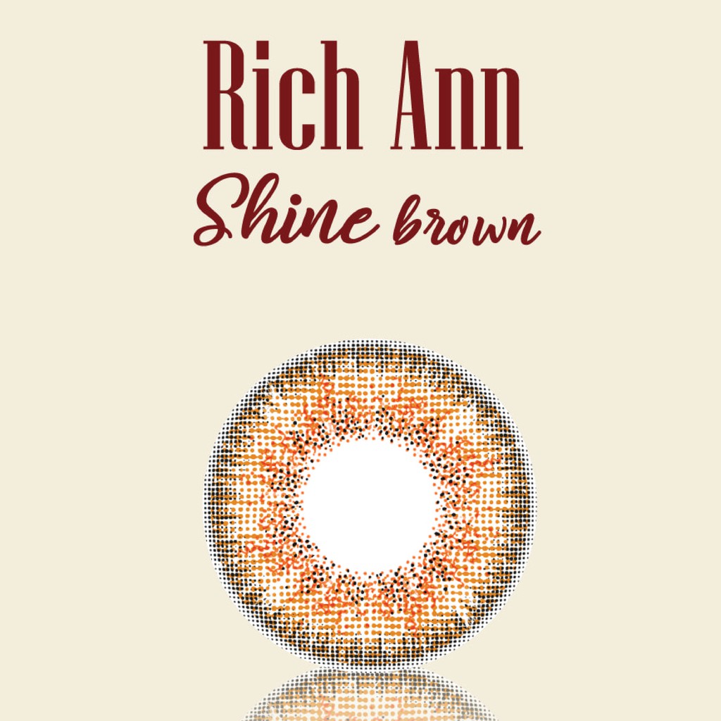 [𝟭 𝗖𝗛𝗜𝗘̂́𝗖] Lens Mắt Hàn Quốc 1 Ngày ANN365 Rich Ann Shine Brown Màu Nâu Sáng