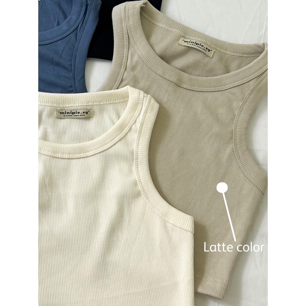 Áo Tank Top / Balo Nữ Croptop Kiểu Ôm Cotton Gân Co Dãn Màu Xanh Lá Đen Minipie