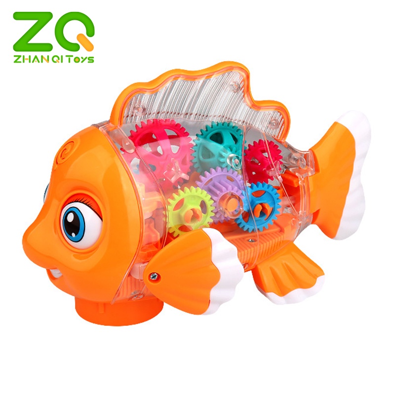 Đồ chơi chú cá điện tử ZHAN QI TOYS có thân trong suốt phát sáng độc đáo chất lượng cao