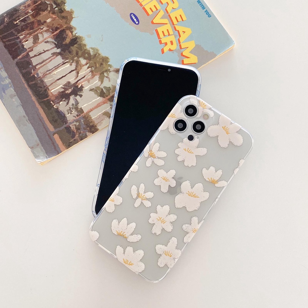cute flower sunny Phone Case For iPhone 13 12 11 Pro Max XR XS Max X 8 7 Plus Gold Foil Glitter Mobile Phone Back Cover Shockproof