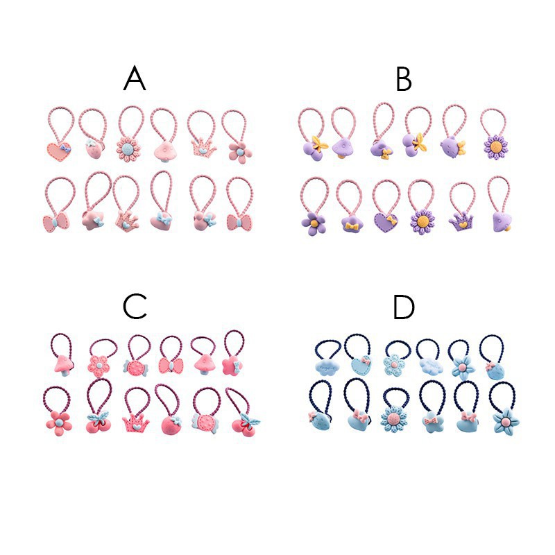 Set 12 Dây Buộc Tóc Hoạt Hình Dễ Thương Cho Bé Gái balo local brand