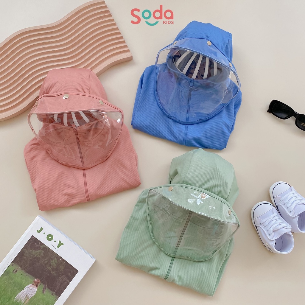 Áo chống nắng cho bé SODA KIDS thoáng mát, chống UV400 kèm tấm chắn chống bụi, chống giọt bắn