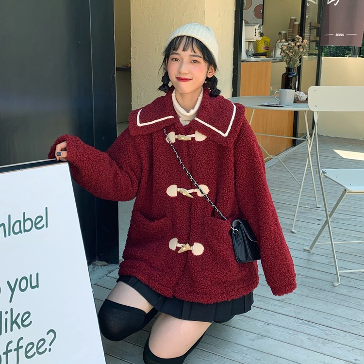 ÁO KHOÁC LÔNG CỪU KHÓA SỪNG ULZZANG 3710