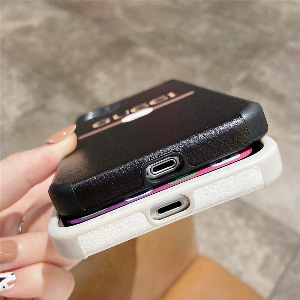 Ốp điện thoại bằng da phối sọc sang trọng chống sốc cho IPhone 12pro max 12mini 11Pro Max XS Max XR SE 2020 7 8 Plus | BigBuy360 - bigbuy360.vn