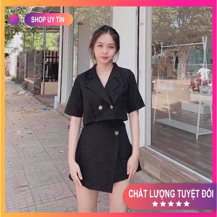 [Mã FADI5K245 giảm 5K đơn 0đ] Set Đồ Nữ 💦Combo Váy Áo💦 áo vest croptop + chân váy Mã SET13 | BigBuy360 - bigbuy360.vn
