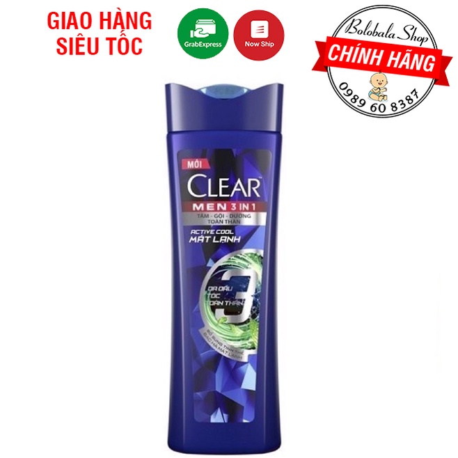 Clear Men tắm gội dưỡng toàn thân 3 trong 1 chai 70g/140g | BigBuy360 - bigbuy360.vn