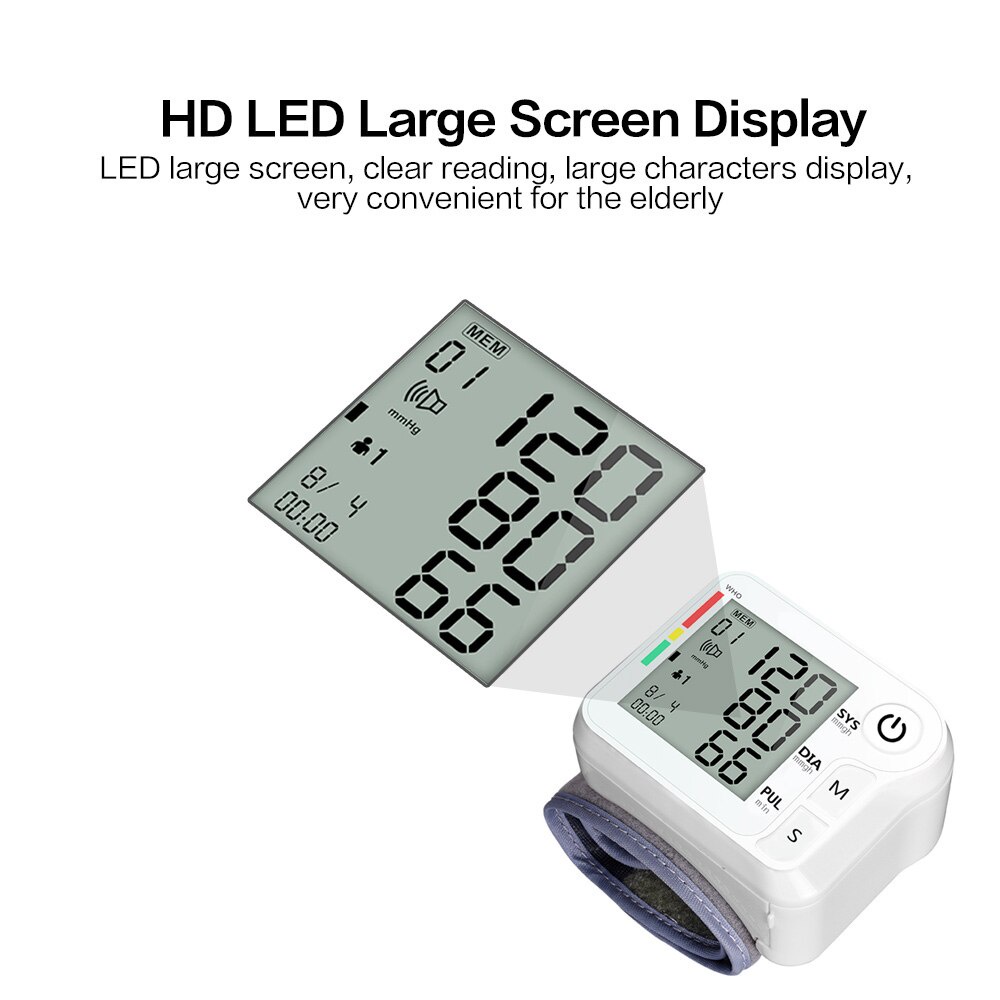 [Hàng mới về] Set máy đo huyết áp đeo cổ tay màn hình lcd