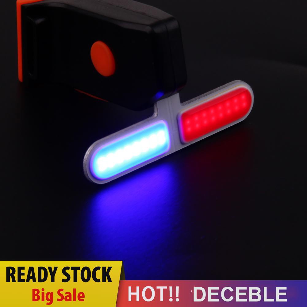 Deceble Bike Light Police LED Red Blue Taillight USB Rechargeable Bicycle Tail Lamp