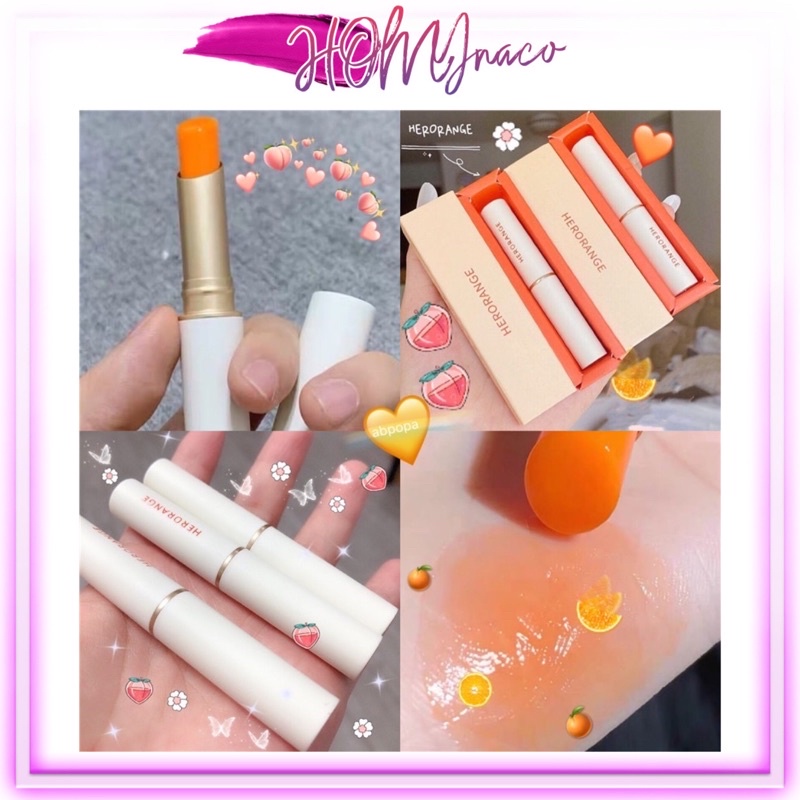 Son Dưỡng HERORANGE Vị Cam THERMOCHROMIC LIPSTICK Đổi Màu Theo Nhiệt Độ