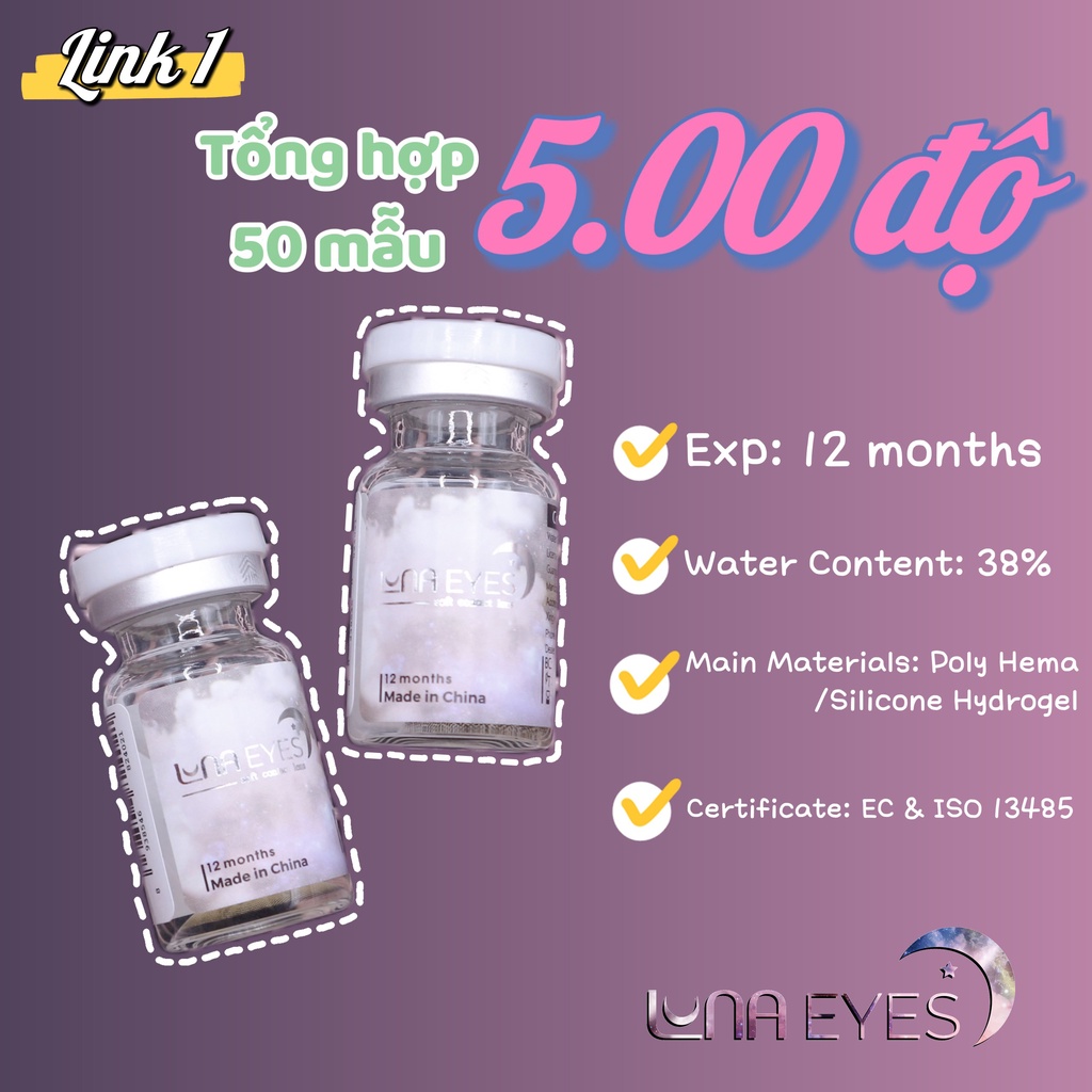 [link1] Kính áp tròng LUNA EYES 5 Độ (lens mắt cận 5 độ)