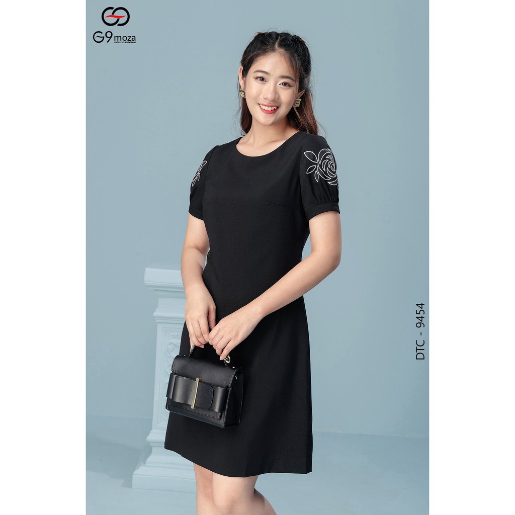 Đầm dáng suông  2 lớp 9454 G9moza với chất liệu thô hàn  tạo phong cách Công sở, dự tiệc, đi chơi Cá tính, điệu đà, cuốn