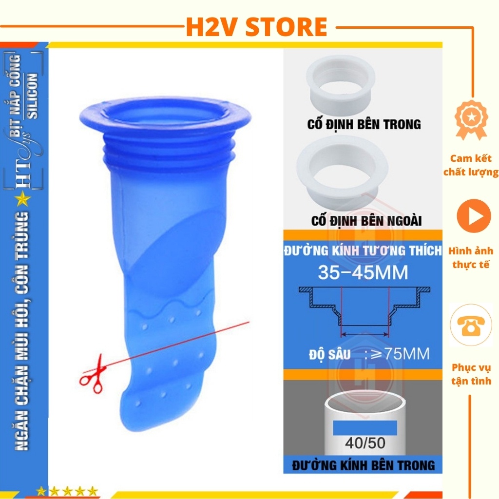 Bộ Van Ngăn Mùi Hôi Cống Kèm Nắp Nhựa, Phụ Kiện Phễu Cao Su Silicon Lắp Thoát Sàn Nhà Tắm Phòng Vệ Sinh Chống Côn Trùng