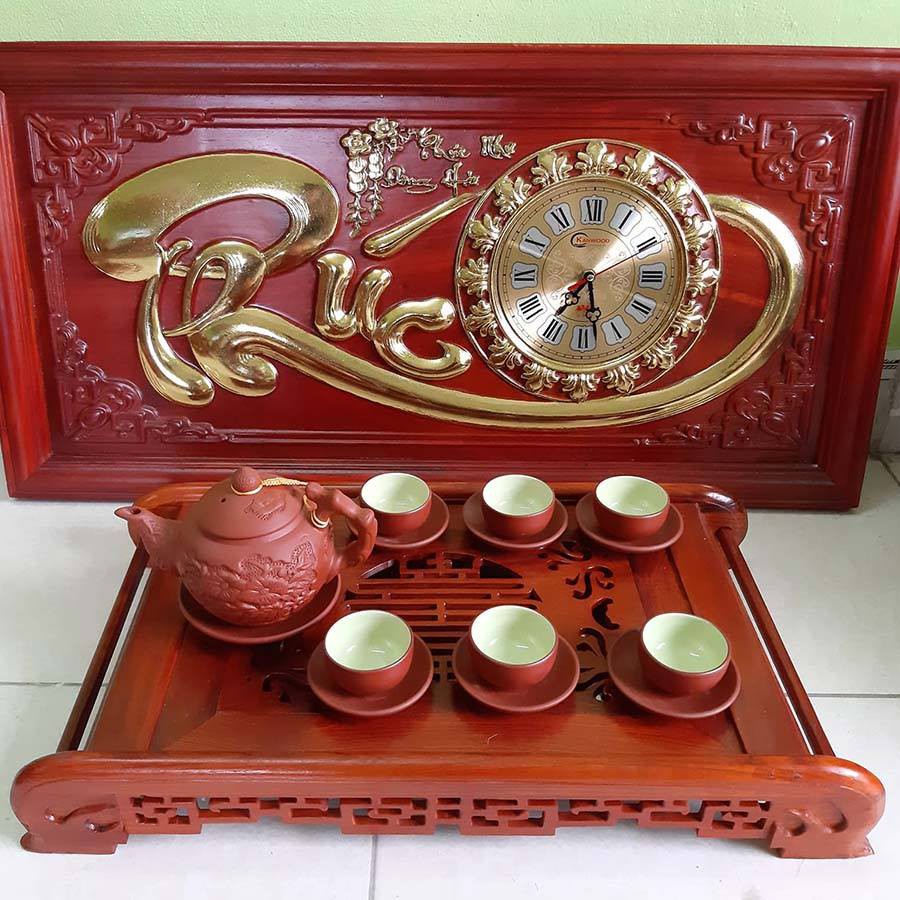 Khay Trà Gỗ Hương Cao Câp - KT :DÀI 47 RỘNG 27 CM