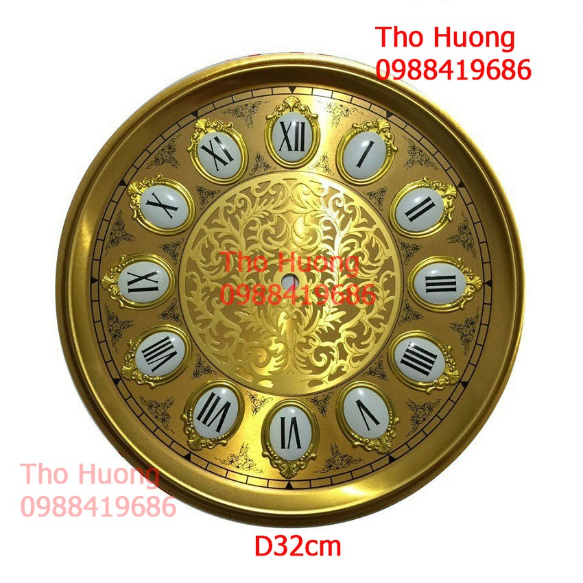 Mặt số đồng hồ tủ, đồng hồ cây 27cm, 32cm