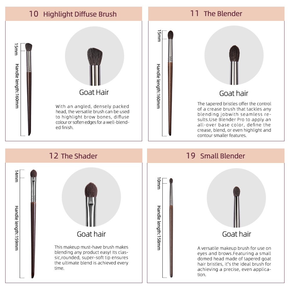 9 Cọ trang điểm OVW Xq1457810111219 làm từ lông dê đa năng