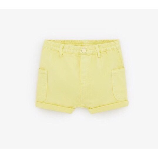 Quần Short Zara màu vàng xuất dư  Size 9/12m -4/5y