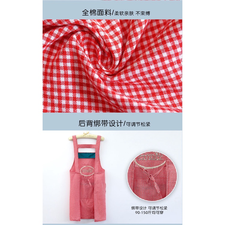Tạp Dề Cotton Không Tay Chống Dầu Phong Cách Hàn Quốc Dễ Thương Dành Cho Nữ