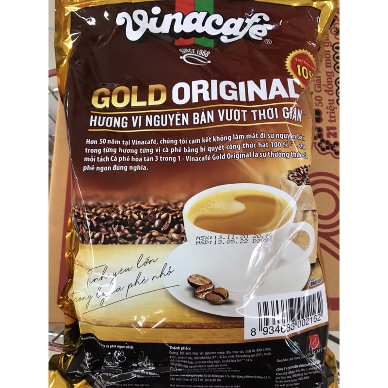 cafe hoà tan 3in1 VINACAFE GÓI 800g(40 gói *20g) giá bìa 105k date mới MUA 2 gói tặng kèm quà