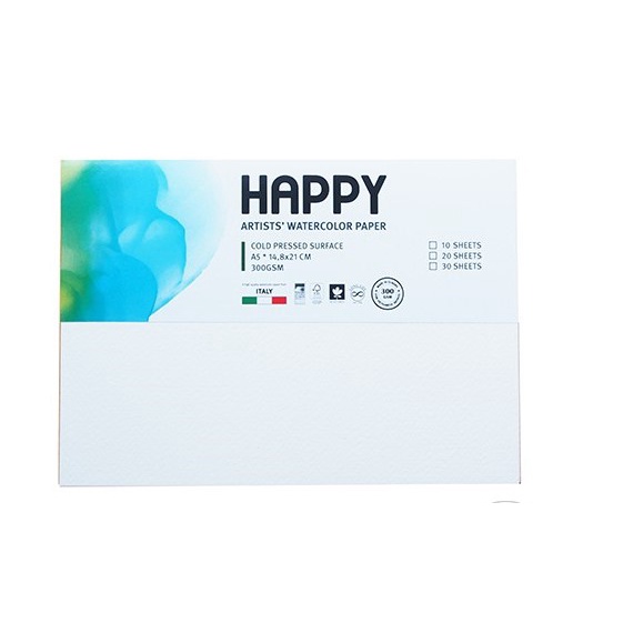 Giấy Vẽ Màu Nước HAPPY Hạng Họa Sĩ 200/250/300gsm