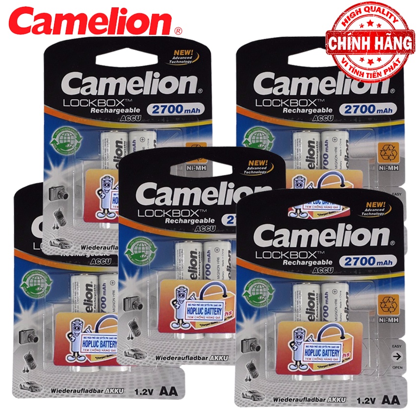 Bộ 2 Pin Sạc AA  Camelion LockBox Rechargeable Accu / AlwaysReady 2700mAh - 1.2V