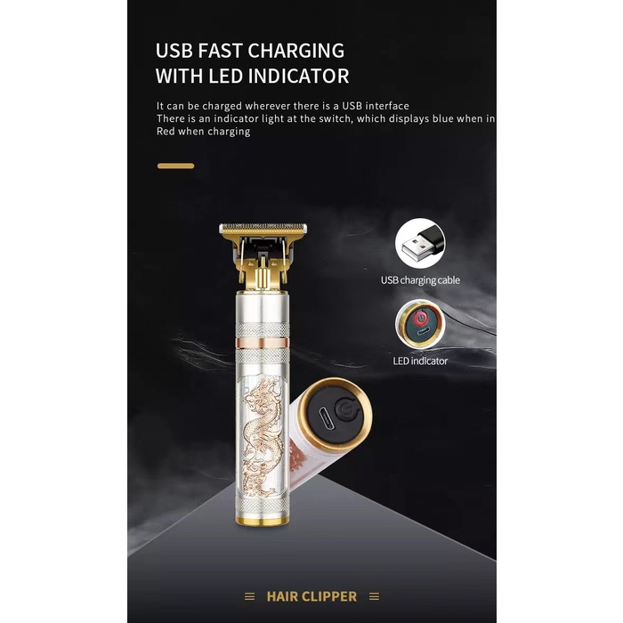 Máy cạo râu cắt tóc Kemei T9 0MM chuyên nghiệp không dây