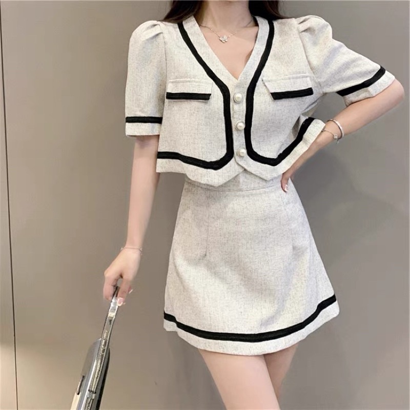 Set áo + chân váy dạ bigsize sang chảnh hàng order không có sẵn