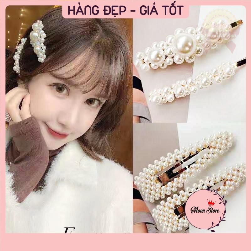 Set 4 kẹp tóc Hàn Quốc xinh xắn đính hạt MS06