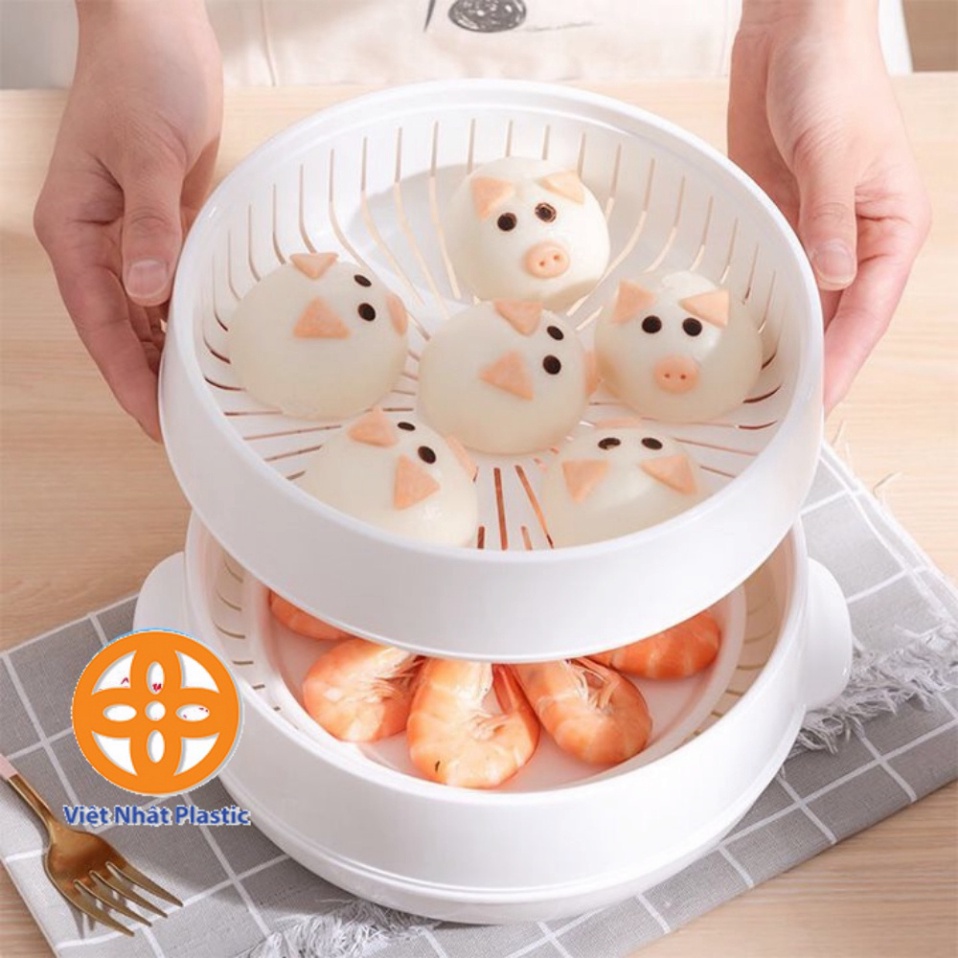 khay hấp lò vi sóng hấp xôi, bánh bao, xửng hấp nhựa Việt Nhật 5625