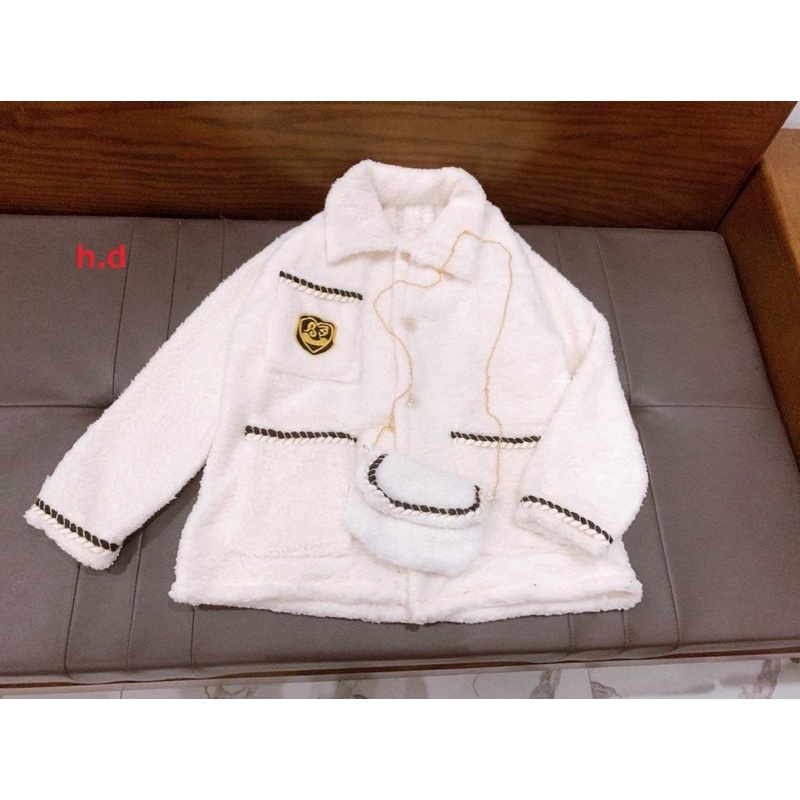 Áo lông tiểu trắng thư kèm túi xích HD