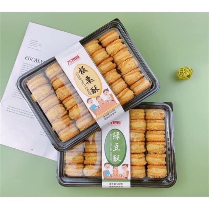 Bánh hạt dẻ đậu xanh - mật ong hót 40k/ 1 hộp 500g (26 chiếc)