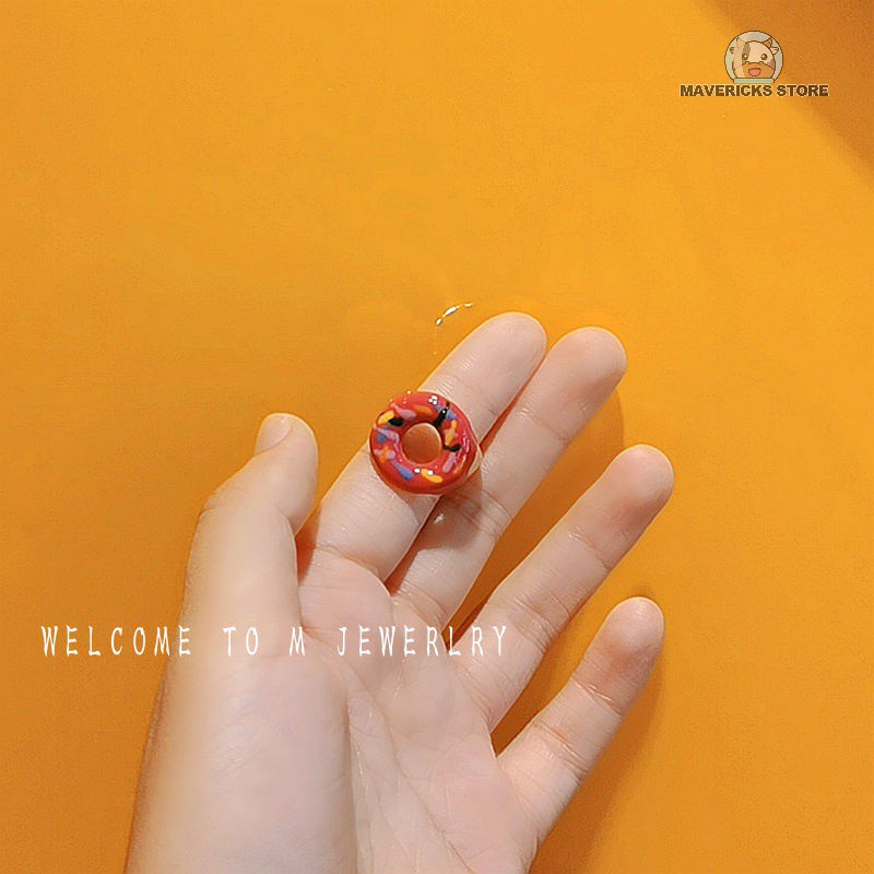 Nhẫn hình bánh donut phong cách Hàn Quốc dễ thương cho cặp đôi