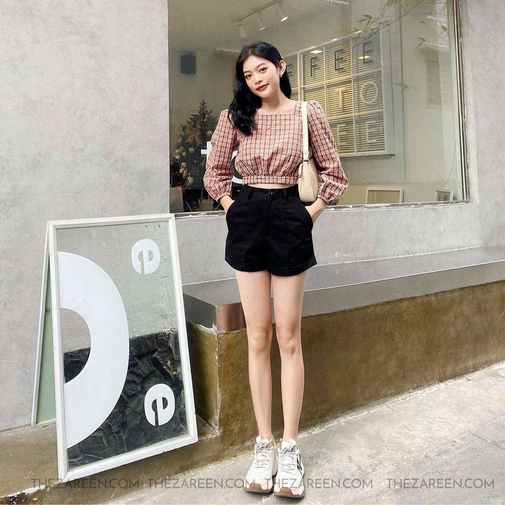 QUẦN SHORT KAKI XĂN LAI ZAREEN SHO32 ĐEN