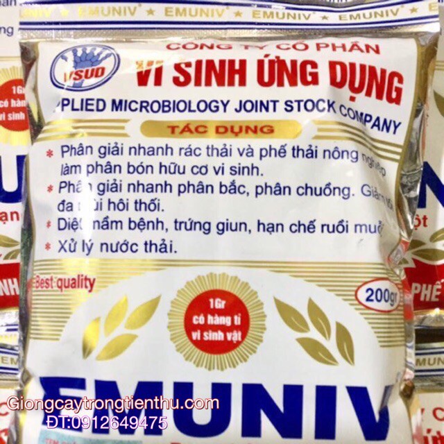 COMBO-10 GÓI (2kg)CHẾ PHẨM VI SINH XỬ LÝ PHẾ THẢI HỮU CƠ EMUNIV