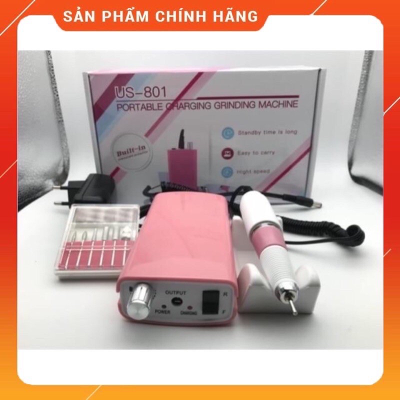 Máy mài nail tích điện US 801 cực êm tay, pin tích điện lâu hàng chuẩn loại 1. BH 3 tháng