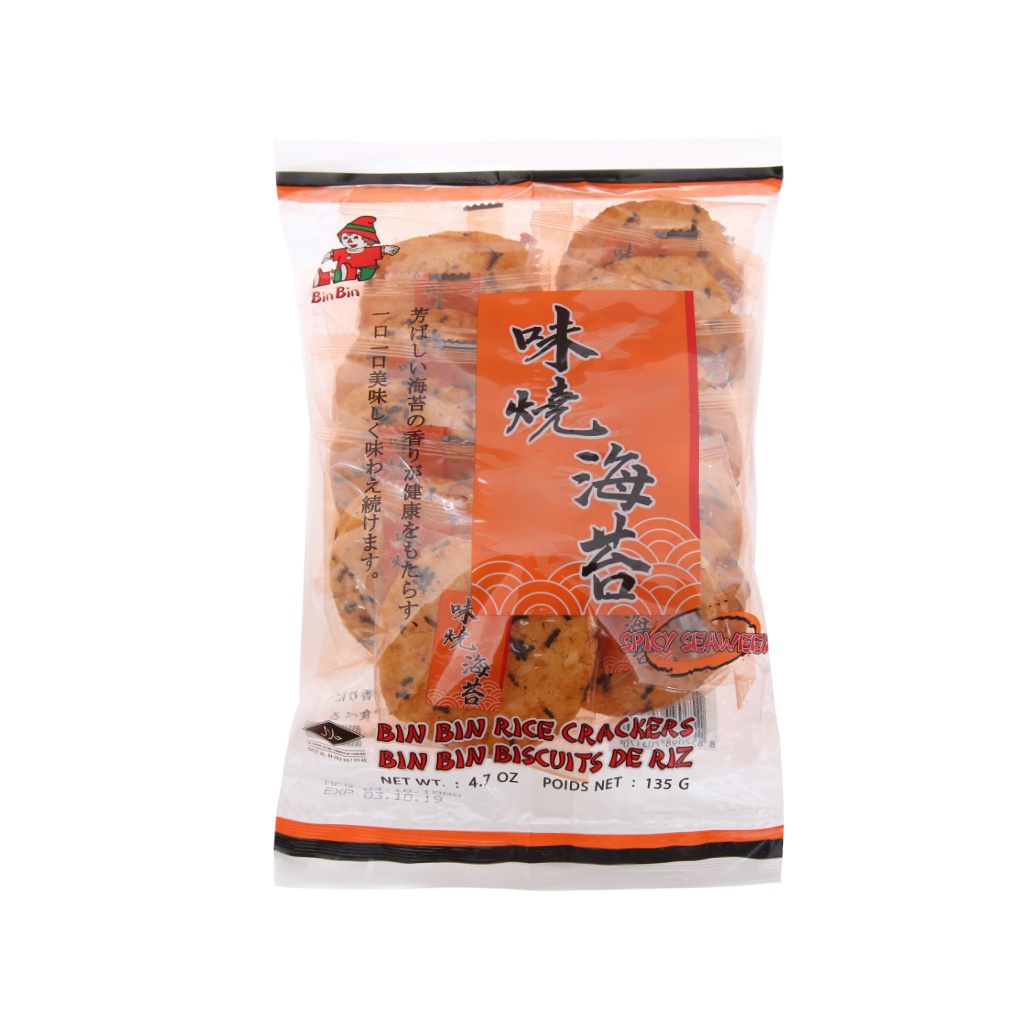 Bánh Gạo Bin Bin Vị Rong Biển Cay (Gói 135g)