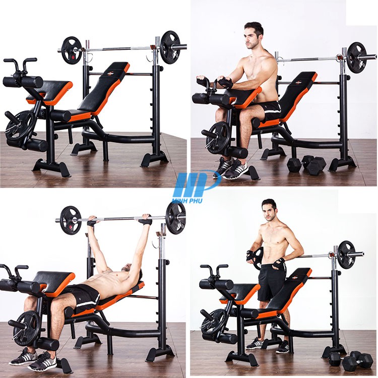 [HOT] Ghế tập tạ đa năng GM-4380 ⚡Dụng cụ tập GYM cho gia đình giá tốt - Thép dày 2,5 ly siêu khỏe + Đệm mút siêu êm