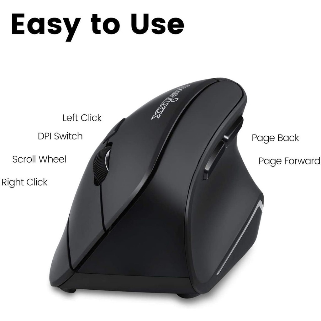 CHUỘT DỌC/CÔNG THÁI HỌC (có dây/không dây) Perixx PERIMICE-715II Ergonomic Vertical Mouse, THƯƠNG HIỆU ĐỨC