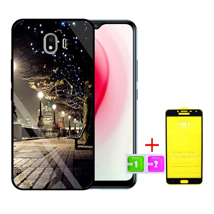 &quot;Combo 1 ốp lưng Samsung J4 2018 + 1 Cường Lực&quot; Mặt kính 3D sang trọng_Không Nhòe, Không Phai Hình ( Tim shop )