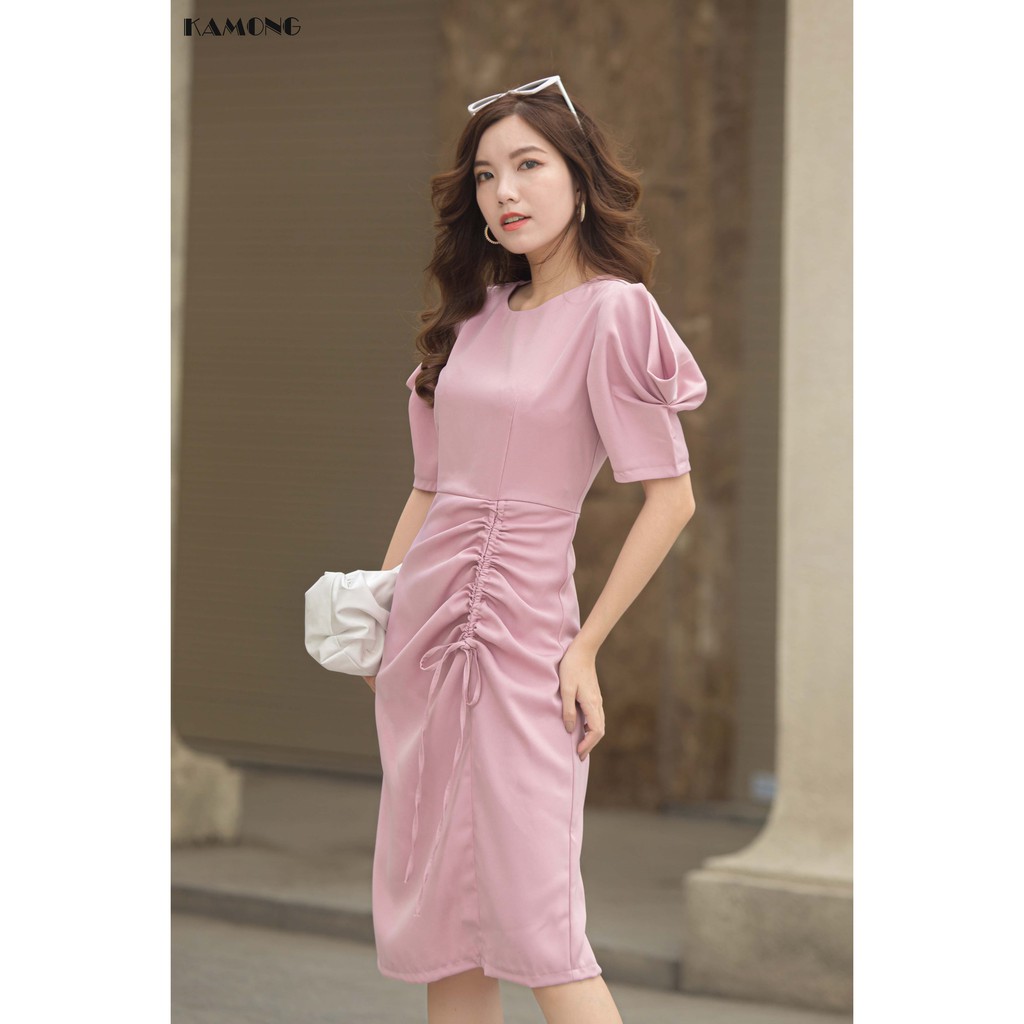 Đầm rút tùng tay đổ KAMONG D129