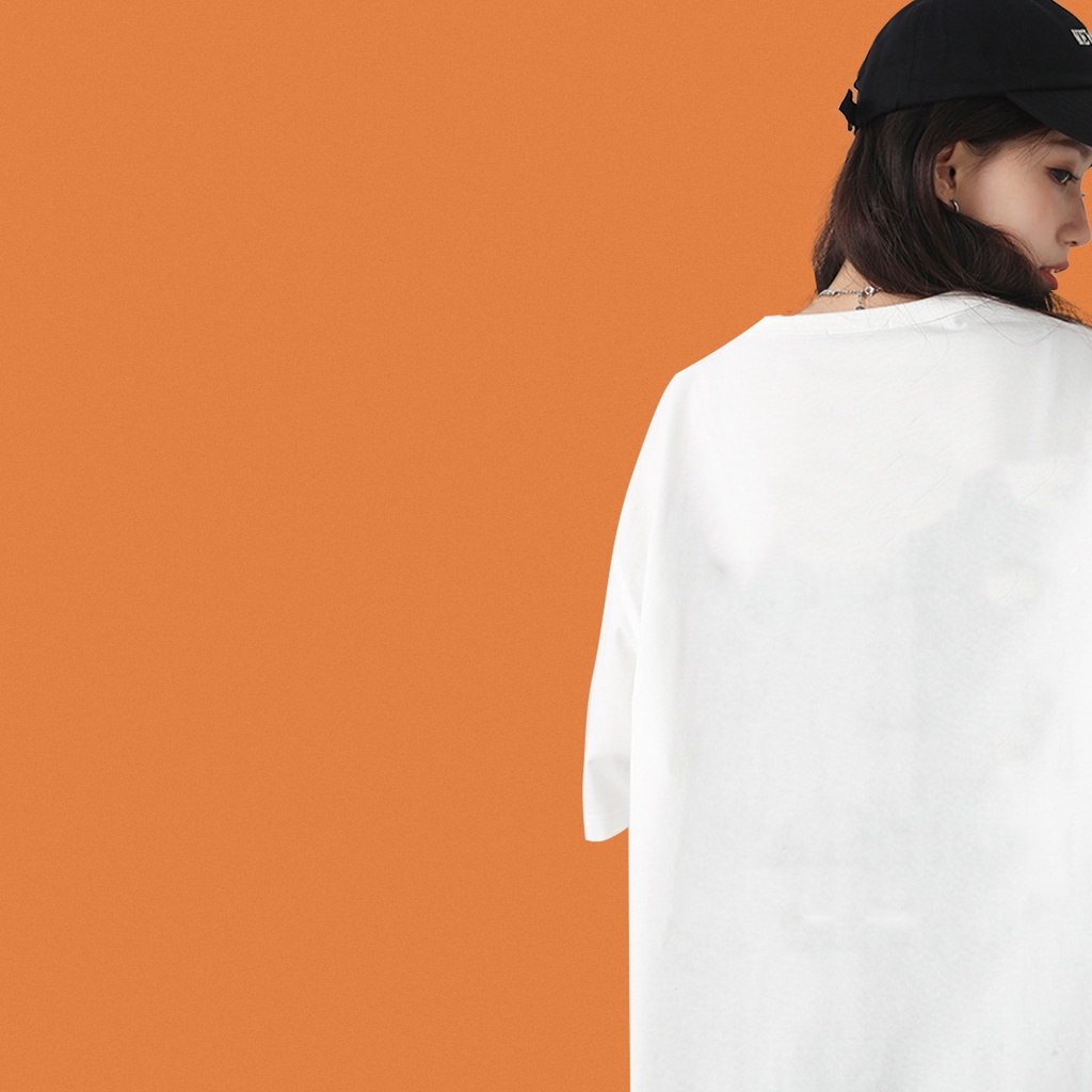 Áo thun nữ tay lỡ freesize phông form rộng Unisex In Hình Stitch