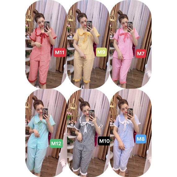 đồ bộ tiểu thư mặc nhà dạo phố   Chất thun poly