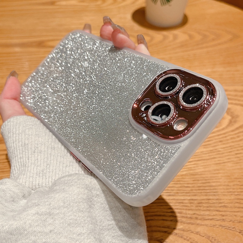 Ốp Điện Thoại Silicone Cứng Trong Suốt Lấp Lánh Chống Sốc Chất Lượng Cao Cho iPhone 14 13 12 11 Pro Max