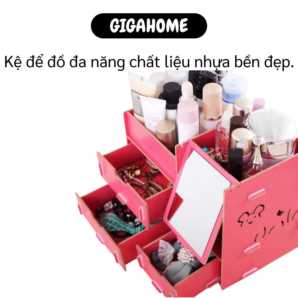 Kệ Mỹ Phẩm GIGAHOME Kệ Đựng Mỹ Phẩm Son Có Gương Giúp Đựng Đồ Makeup Trang Điểm 3123