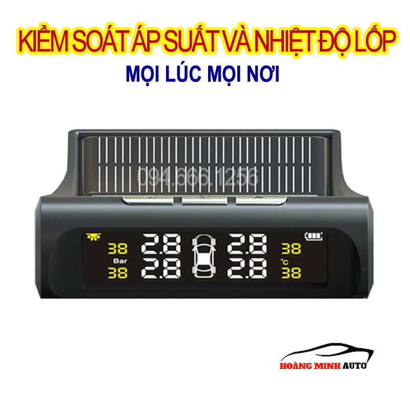 Cảm Biến Áp Suất lốp xe hơi TPMS cao cấp - pin năng lượng mặt trời - chíp chống nước IPX7 - bảo hành 12 tháng
