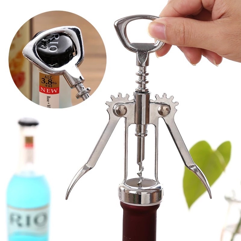 Khui mở rượu vang inox sáng bóng bền đẹp tiện dụng