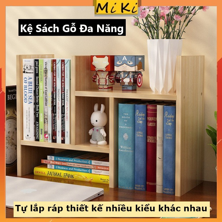 Kệ Sách Gỗ Lắp Ghép Để Bàn Gỗ Phủ Melamine